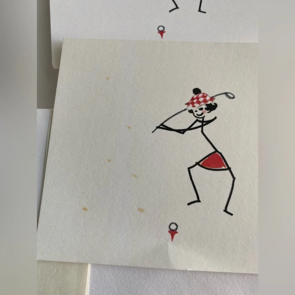Kristin Elliott Inc. 10 cards with envelopes Golf Vintage stationary